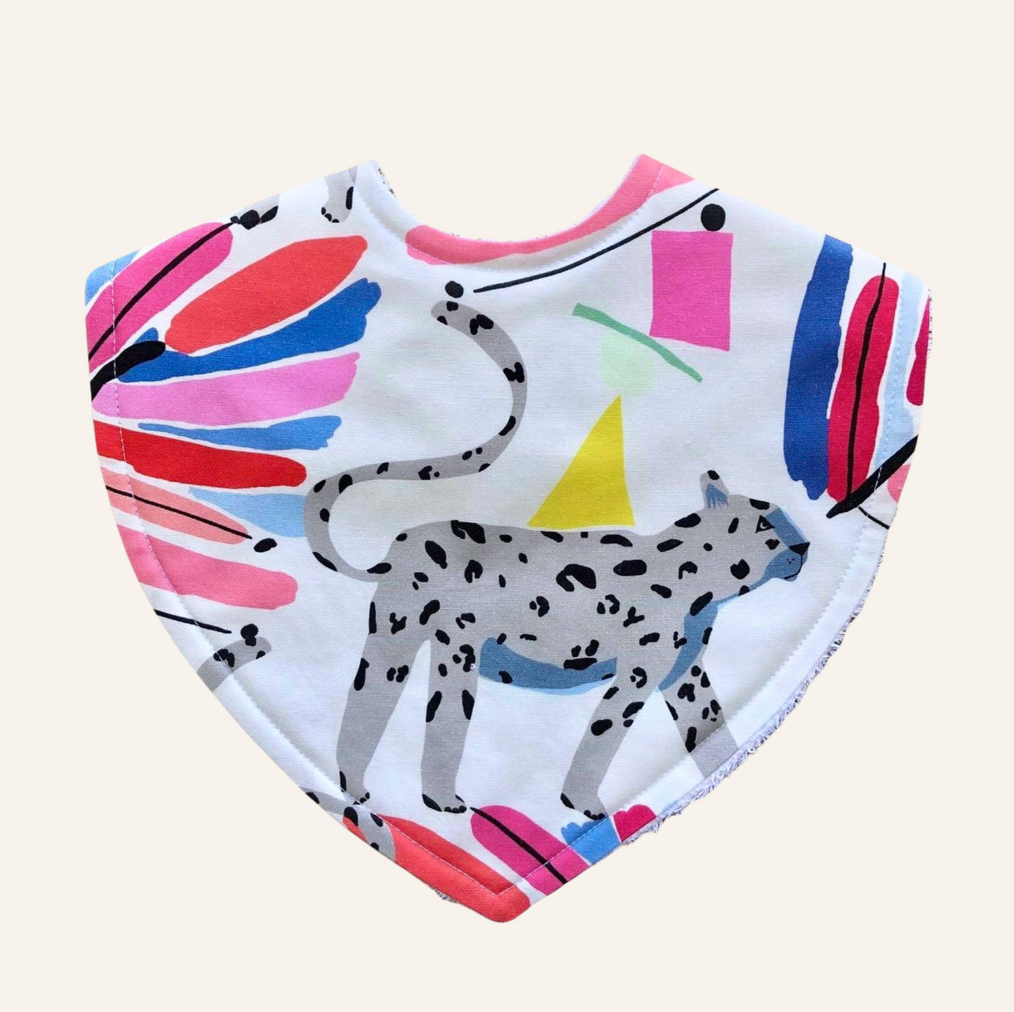 Jungle Juggle White by Lillian Farag | Triangle Bib
