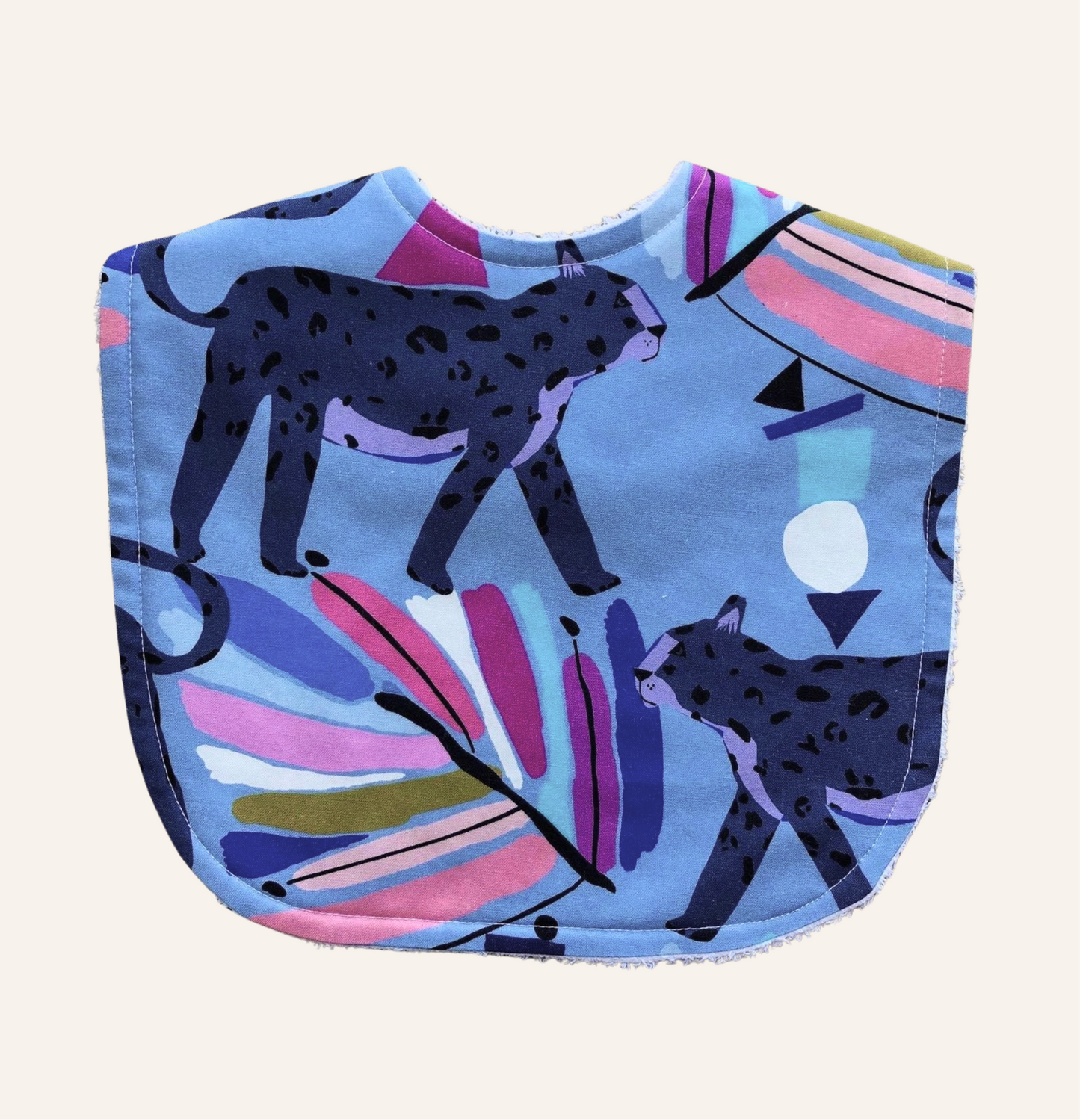 Jungle Juggle Blue by Lillian Farag | Classic Bib