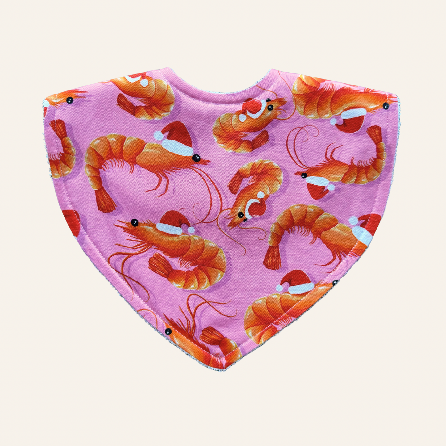 Christmas Prawns Pink | Triangle Bib