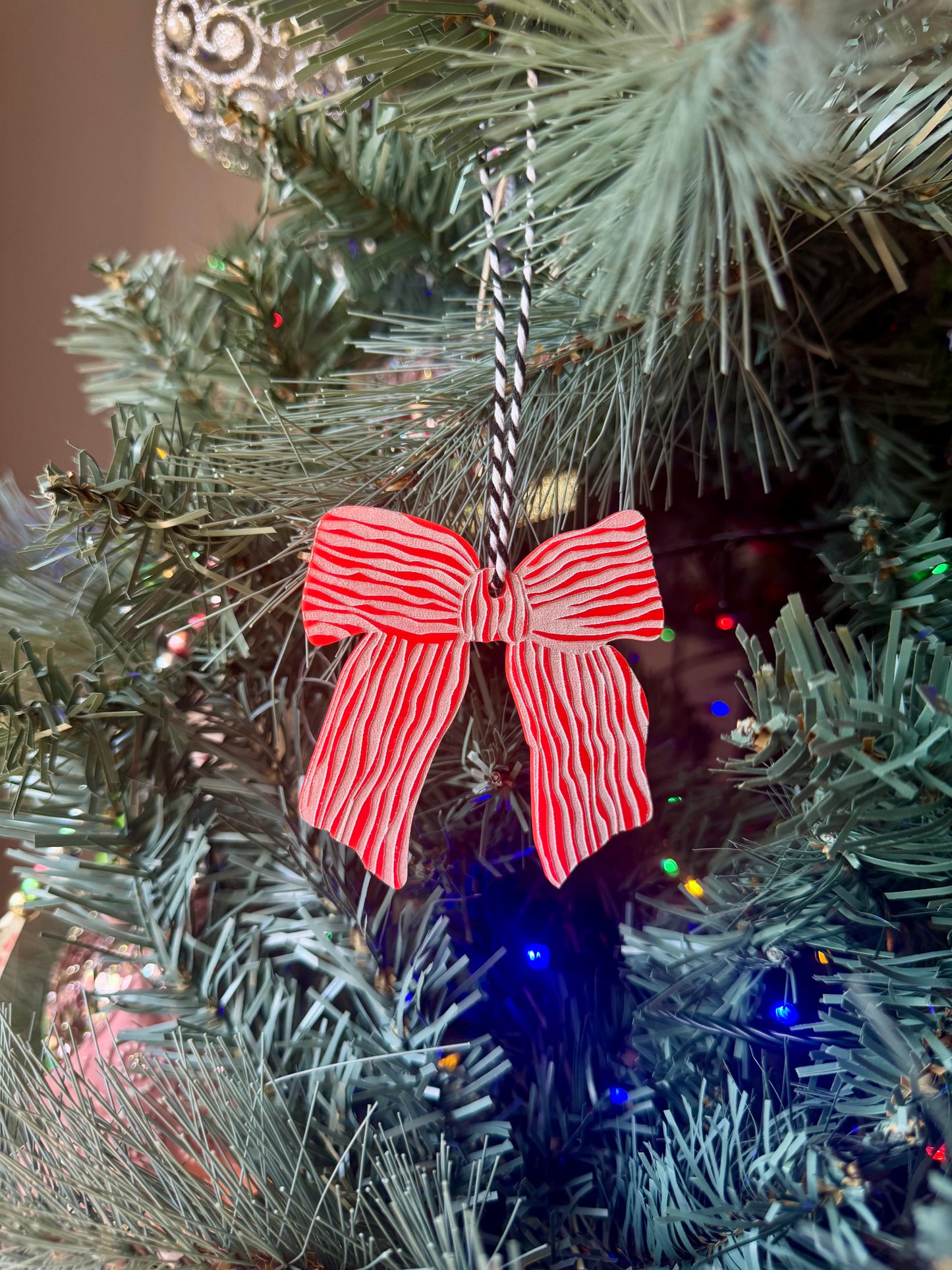 Red Striped Bow | Christmas Tree Decoration *Limited Edition*