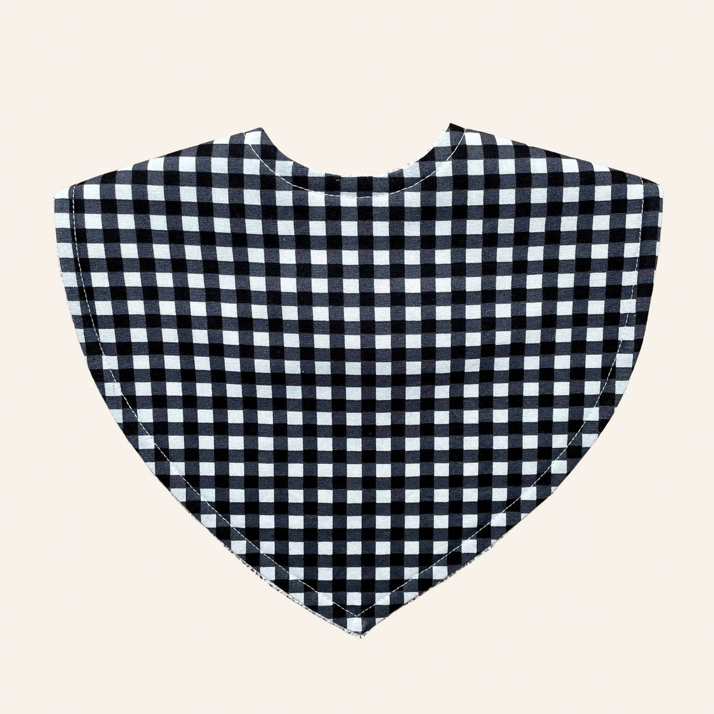 Mini Gingham Black | Triangle Bib
