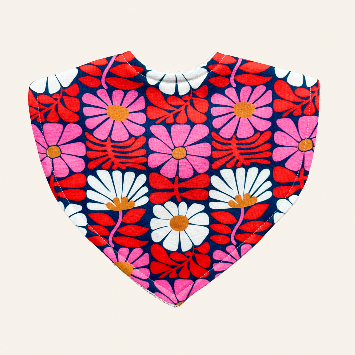 Flower Market Flowers Navy Triangle Bib