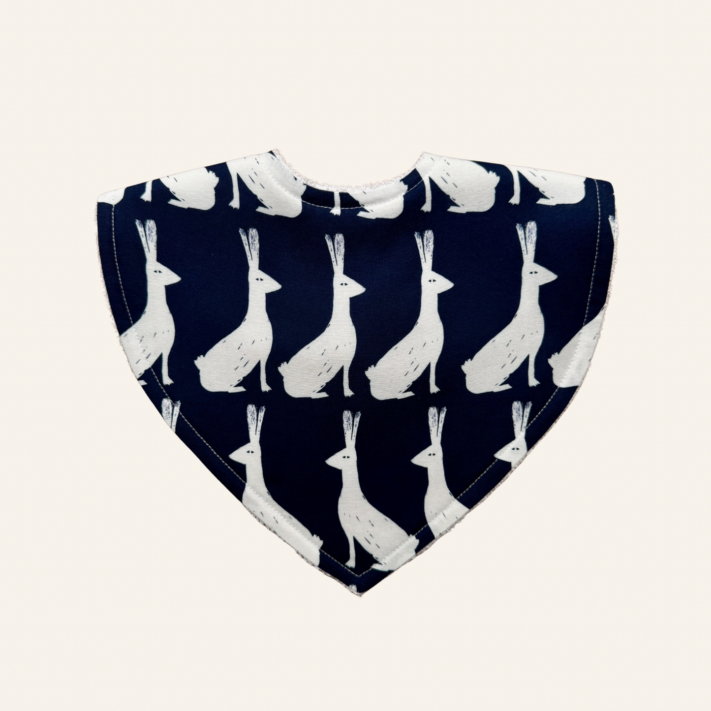 Navy Big Hare Triangle Bib