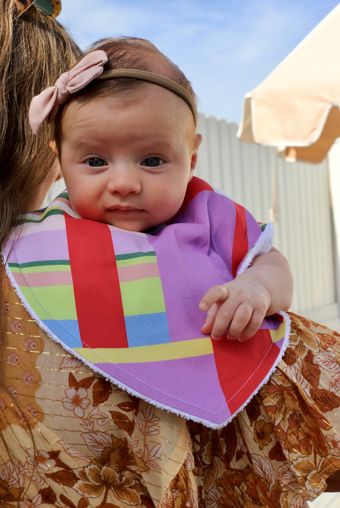 Katie Kortman Purple and Red Stripes | Triangle Bib