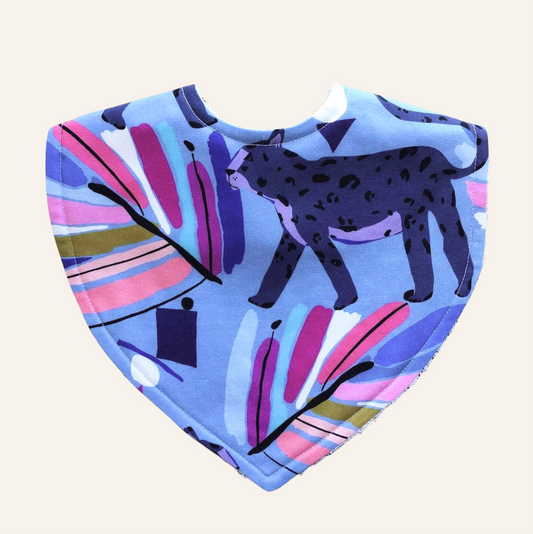 Jungle Juggle Blue by Lillian Farag | Triangle Bib