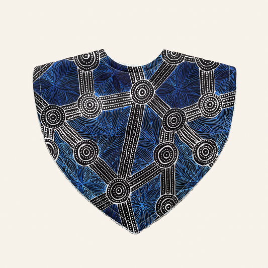 Warlukurlangu Water Dreaming #3 Navy & Black | Triangle Bib