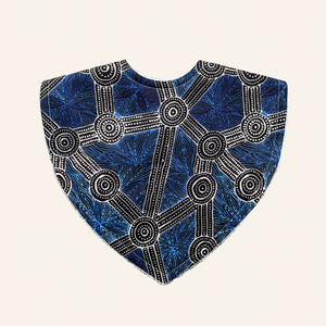 Warlukurlangu Water Dreaming #3 Navy & Black | Triangle Bib