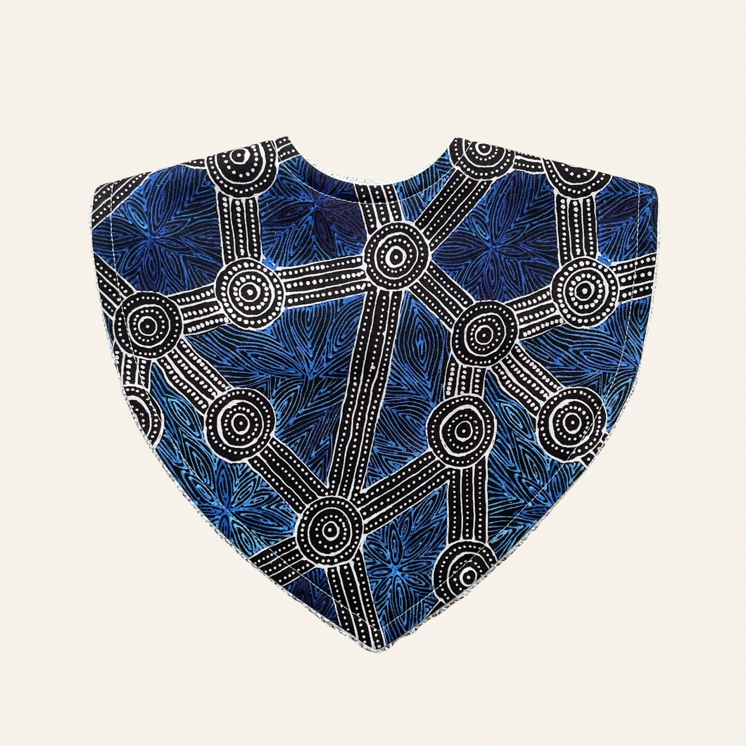 Warlukurlangu Water Dreaming #3 Navy & Black | Triangle Bib