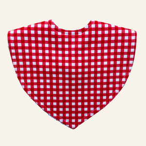 Xmas Mini Gingham Red | Triangle Bib