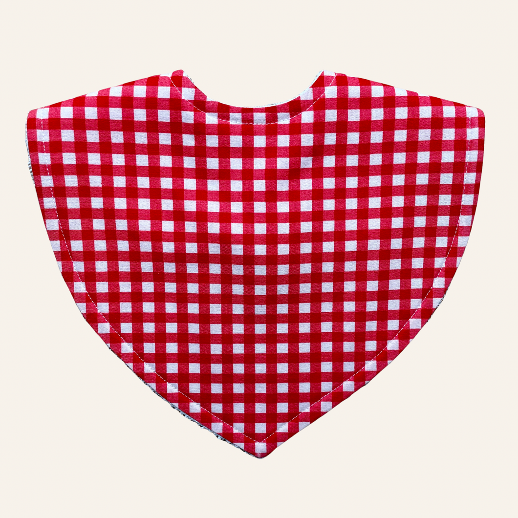Xmas Mini Gingham Red | Triangle Bib