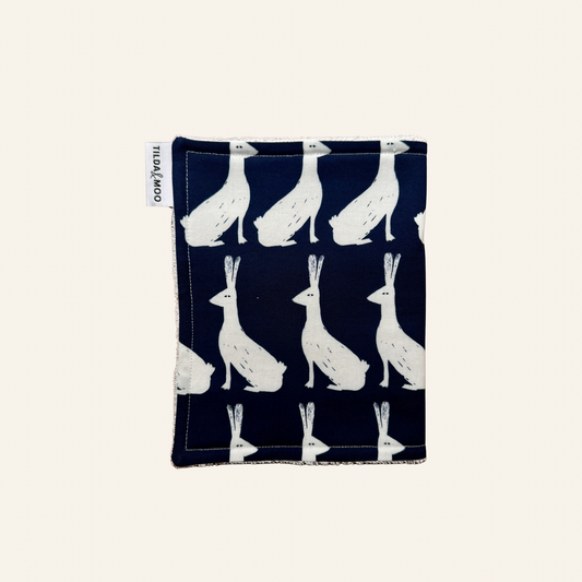 Navy Big Hare Burp Cloth