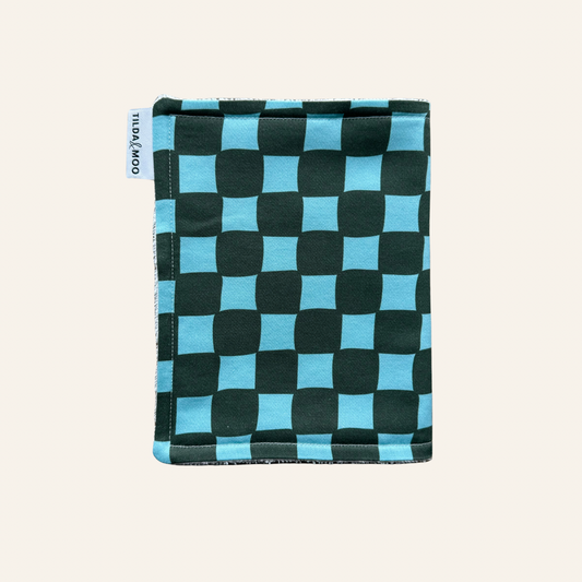 Checkerboard - Jungle Green & Pale Teal | Burp Cloth
