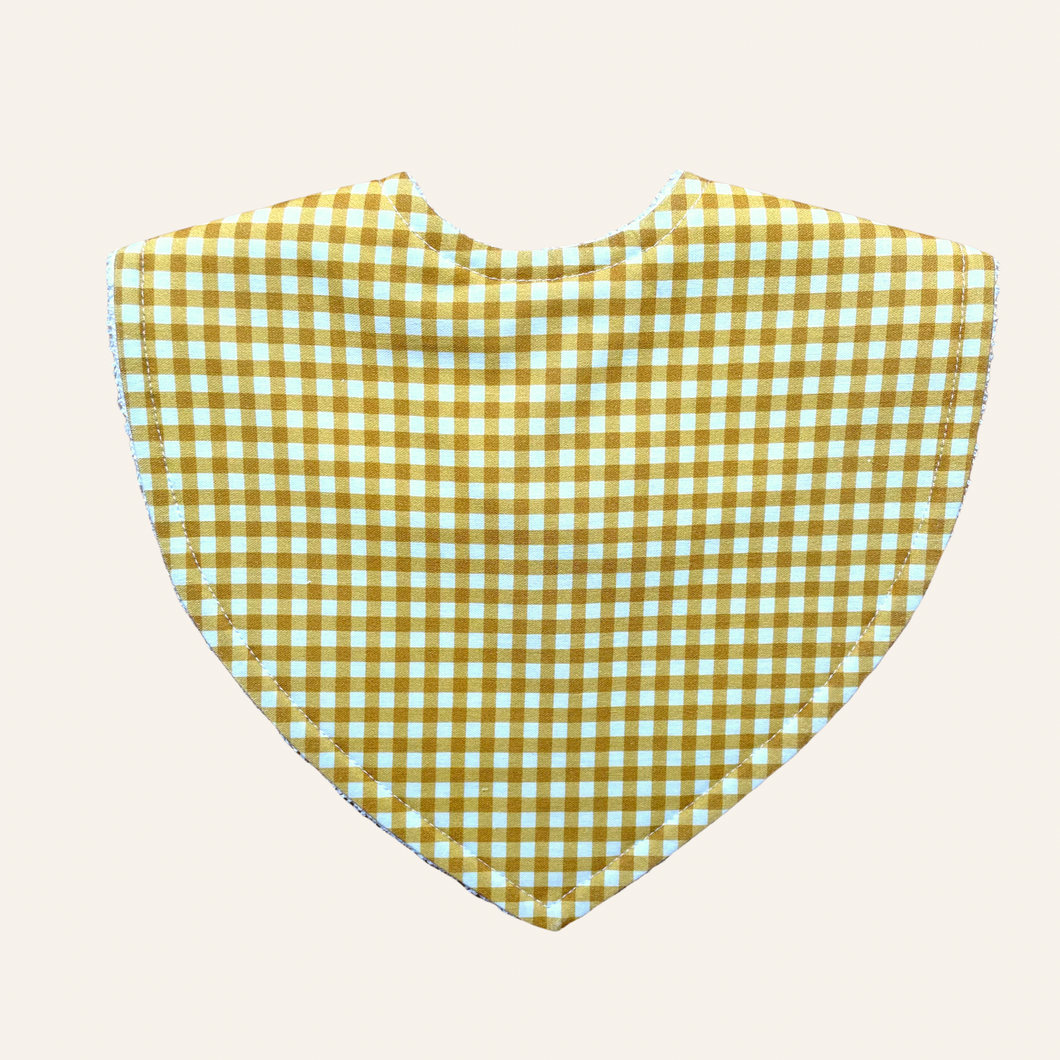 Mini Gingham Mustard | Triangle Bib