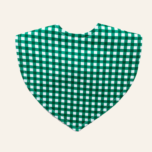 Xmas Mini Gingham Forest | Triangle Bib