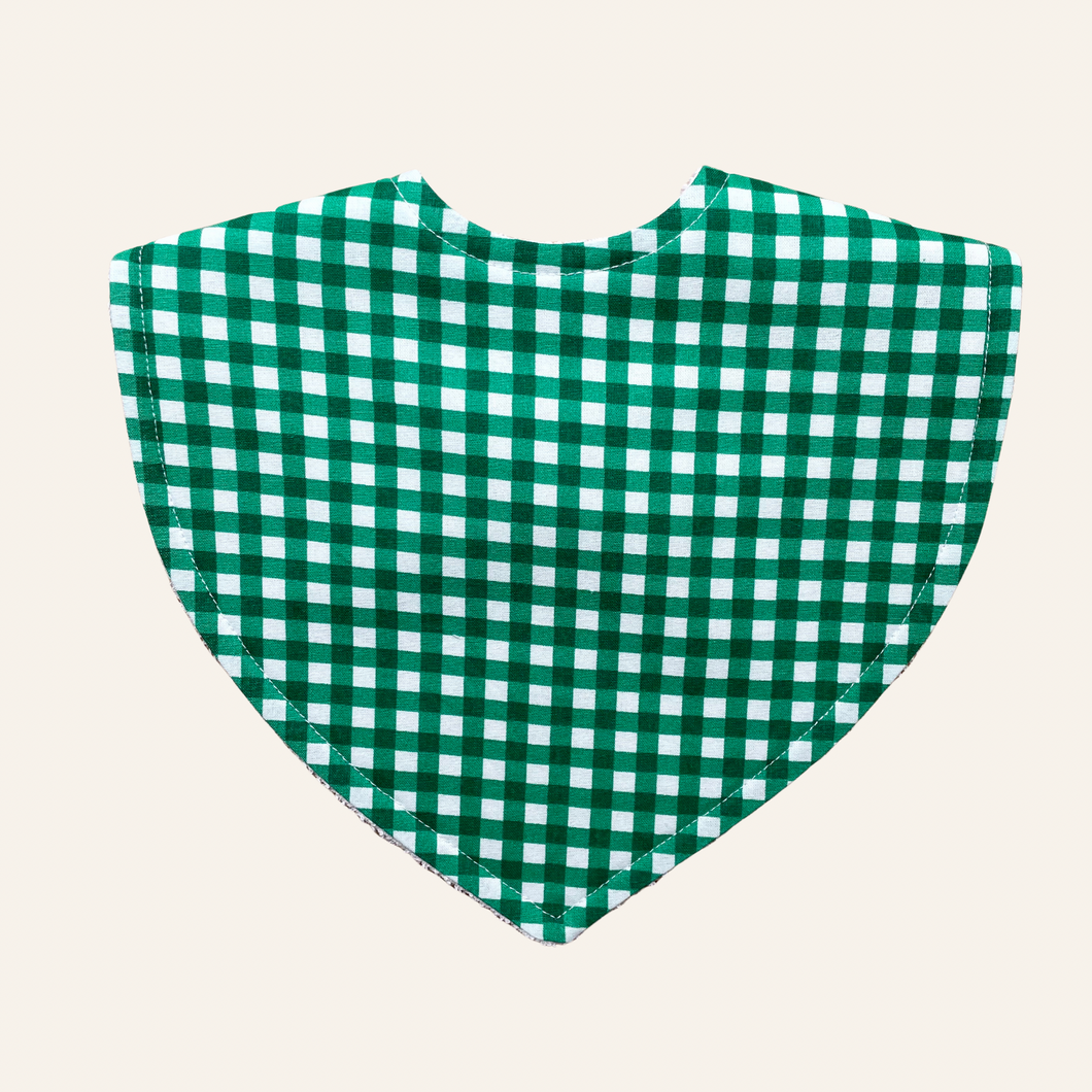 Xmas Mini Gingham Forest | Triangle Bib