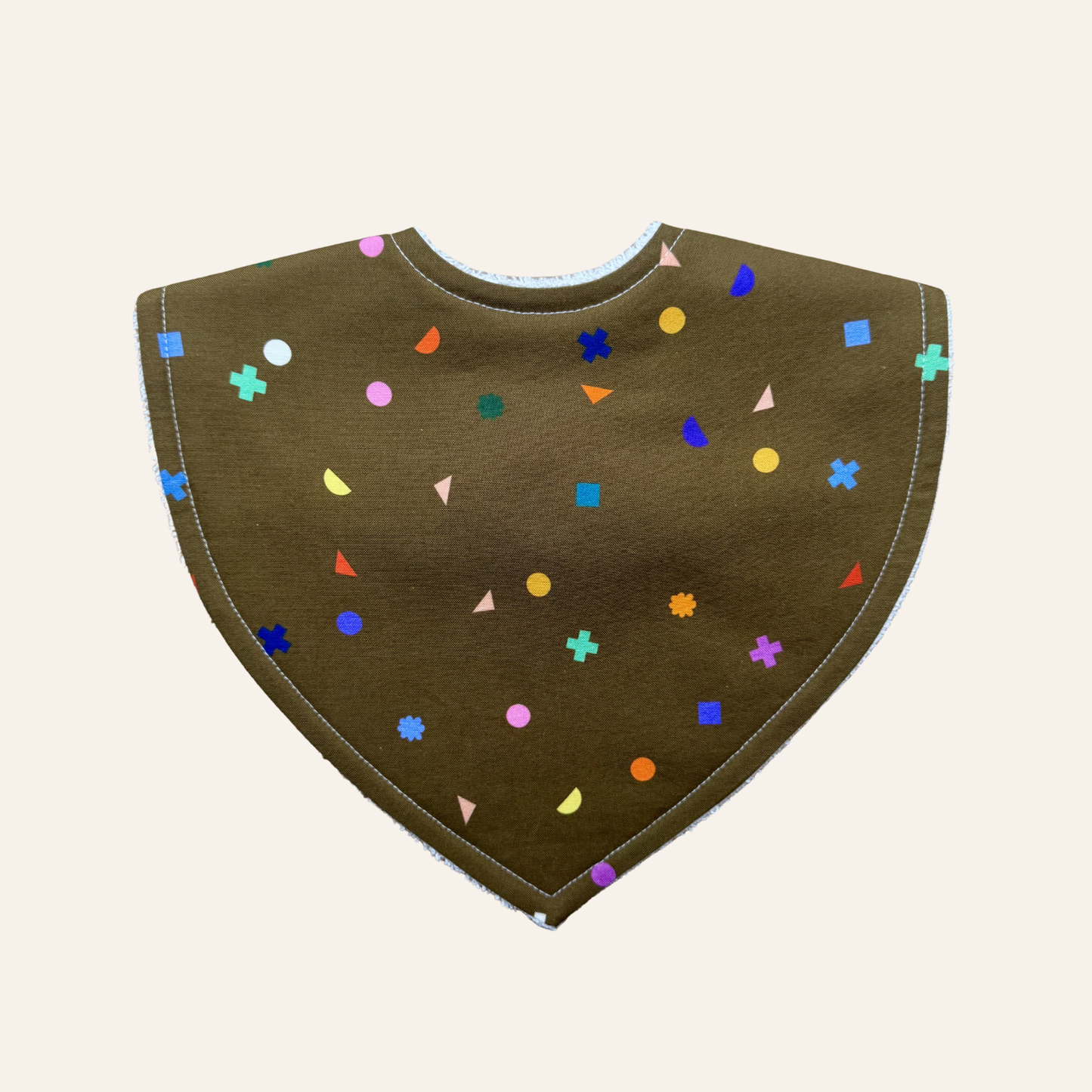 Cute Shapes Brown Triangle Bib