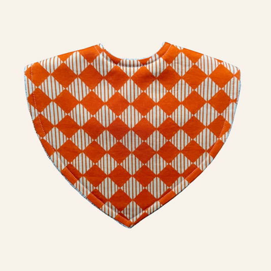 Checkered Stripes Orange | Triangle Bib