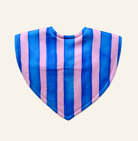 Painted Stripe Pink & Blue By Molly Molly | Triangle Bib