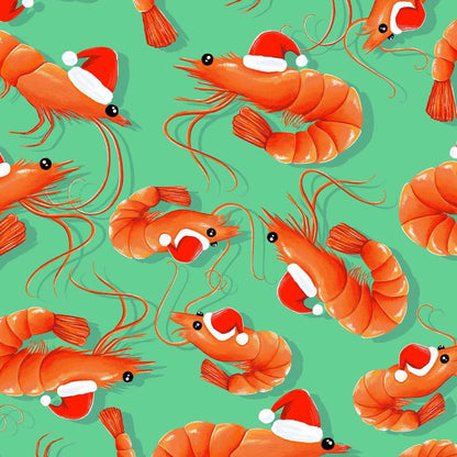Christmas Prawns Green | Triangle Bib