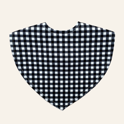 Xmas Mini Gingham Black | Triangle Bib