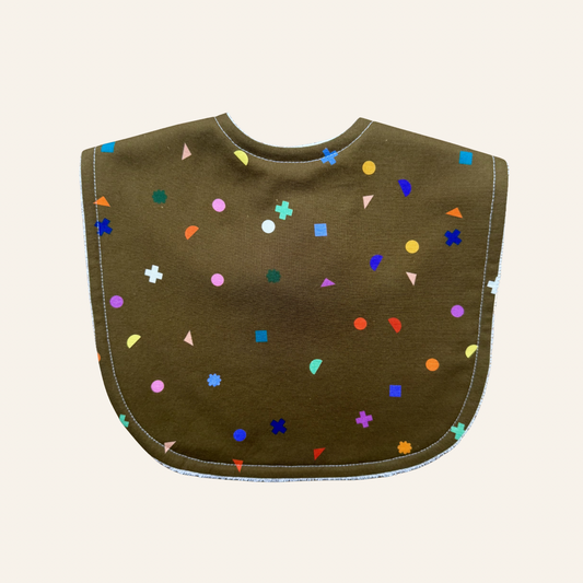 Cute Shapes Brown Classic Bib