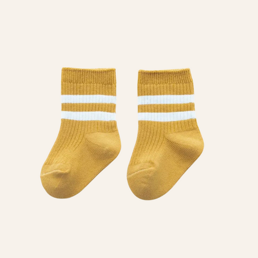 Socks | Mustard with White Stripe