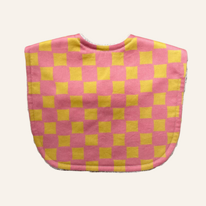 Checkerboard - Pink & Yellow Classic Bib