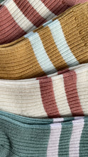 Load image into Gallery viewer, Socks | Duck Egg with Pastel Purple Stripe