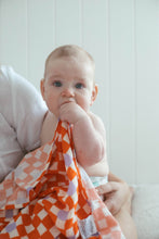 Load image into Gallery viewer, Check Mate Cherry Red with Lilac Speck | Swaddle