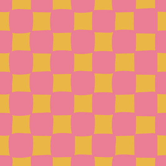 Checkerboard - Pink & Yellow Burp Cloth