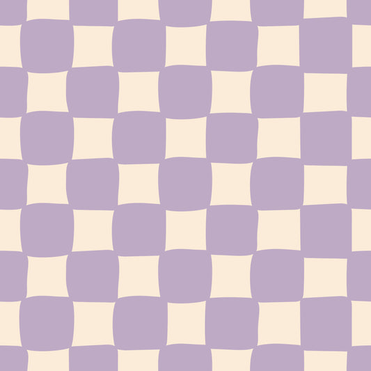 Checkerboard - Lilac & Cream Burp Cloth