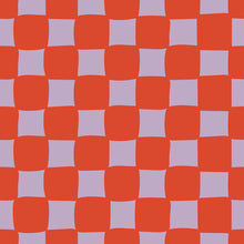 Load image into Gallery viewer, Checkerboard Cherry Red &amp; Lilac Triangle Bib