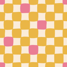 Load image into Gallery viewer, Check Mate -  Yellow with Pink Speck Triangle Bib