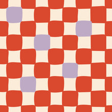 Load image into Gallery viewer, Check Mate - Cherry Red with Lilac Speck Triangle Bib