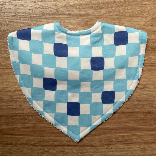 Check Mate - Pale Teal with Dusk Speck Triangle Bib