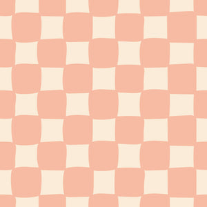 Checkerboard Pale Peach & Cream Triangle Bib