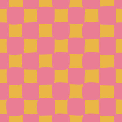 Checkerboard Pink & Yellow Triangle Bib