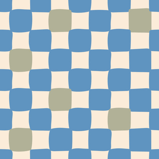 Check Mate - Light Steel Blue with Sage Speck Burp Cloth