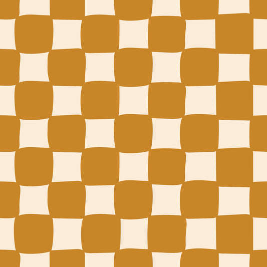 Checkerboard - Mustard & Cream Burp Cloth