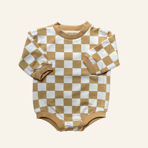 Mustard Check | Organic Cotton Romper