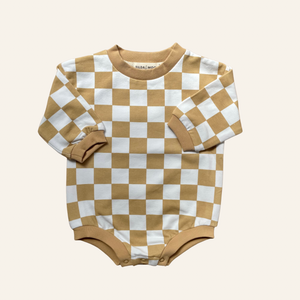 Mustard Check | Organic Cotton Romper