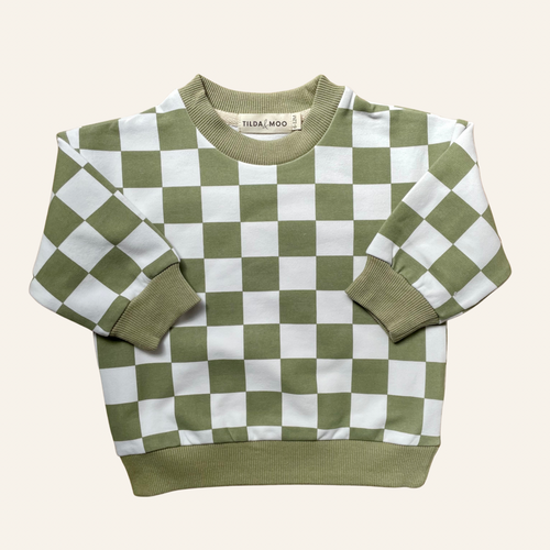 Sage Green Check | Organic Cotton Jumper